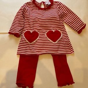 Cecil and Lou - Girls Heart Top and Legging Set (size 2)